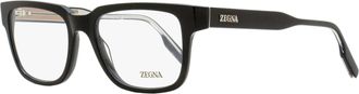 Ermenegildo Zegna Mens Retro Rectangular Eyeglasses EZ5260 001 Black 52mm
