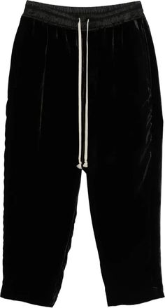 Rick Owens velvet drawstring trousers - women - Cupro/Viscose/Silk - 40 - Black