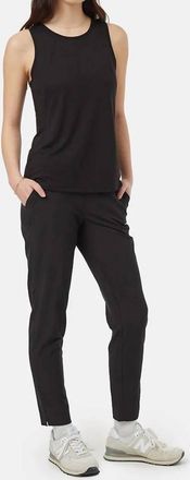 tentree Saturna Mid Rise Tapered Leg Pant In Meteorite Black
