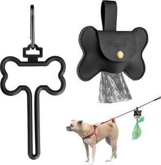 OEM Soporte Para Bolsas De Excrementos De Perro, Organizador De Bolsas De Excrementos De Lujo En Piel Sint&eacute;tica, Hebilla De Lat&oacute;n, Marr&oacute;n