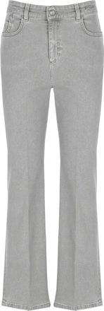 Marella Jeans, Dames, Grijs, S, Katoen, Cropped Jeans