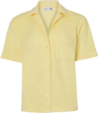 Hunza G Handdoek Resort Shirt - Dames - Overhemden - Geel - S - Katoen - Overhemden