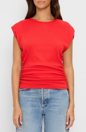 Michael Stars Joni Power Shoulder Rib Top in Samba at Nordstrom, Size X-Small