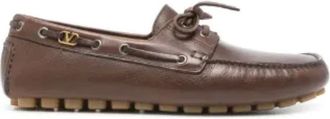 Valentino Garavani Schoenen, Heren, Bruin, 40 EU, Leer, Fastaway Bootschoenen Walnut Brown