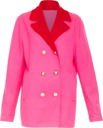 Versace colorblock double breasted coat