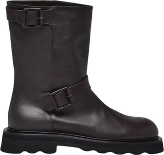 Pomme Dor Schoenen, Dames, Bruin, 38 EU, Leer, Biker Enkellaars