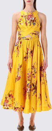 Zimmermann Abito midi Zimmermann in lino con stampa floreale