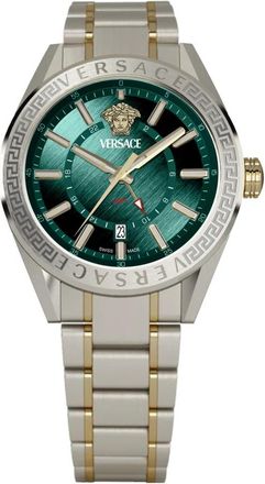 Versace Horloge met GMT-functie - Heren - Horloges - Groen - ONE Size - Accessoires