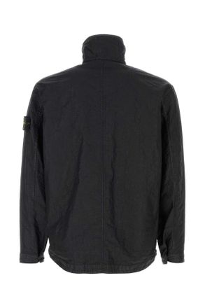 Stone Island Mens Black Nylon Shirt Camicie