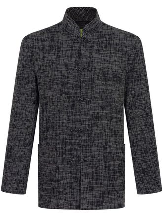 Shanghai Tang Textured Tang Suit jacket - men - Cotton/Silk/Viscose/other fibers - 46 - Black