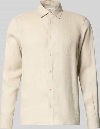 s.Oliver Red Label Regular Fit Freizeithemd aus reinem Leinen in Beige, Gr&ouml;&szlig;e XXL
