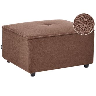 Beliani Otomana Rectangular De Boucl&eacute; Sala De Estar Estilo Moderno Marr&oacute;n Axebo