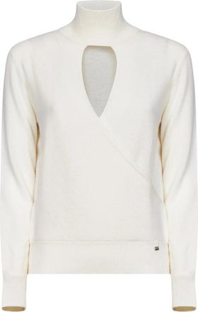 Herno Turtleneck Sweater - Dames - Coltruien - Wit - M - Wol - Truien & Vesten