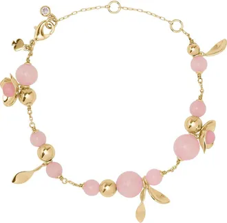 Kate Spade New York gilded garden flower charm bracelet in Blush at Nordstrom