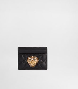Dolce & Gabbana Devotion Credit Card Holder - Woman Wallets And Small Leather Goods Black Leather Onesize