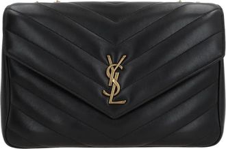 Saint Laurent Loulou grote schoudertas - Zwart