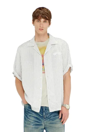 Diesel Half-sleeve shirt in pinstripe modal - Shirts - Man - Multicolor