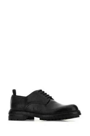 Dolce & Gabbana Mens Black Leather Lace-Up Shoes Nero Scarpe Stringate