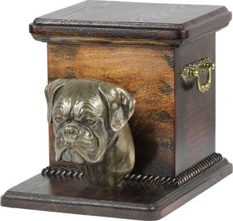 OEM Boxer, Boxer I - Una Urna Para Cenizas De Perro Con Una Estatuilla, Una Elegante Urna Para Un Perro, Una Urna &Uacute;nica Con Un Busto De Perro De Art-dog