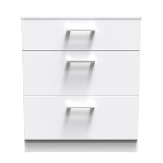 Welcome Furniture Denver Ready Assembled Chest Of Drawers with 3 Drawers - White - Welcome Furniture | TJ Hughes