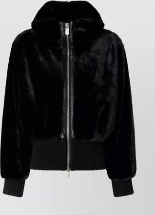 Pinko high collar long sleeve ribbed cuff jacket