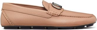 Valentino Garavani VLogo Signature leather driving shoes - men - Calf Leather/Calf Leather/Rubber/Metal/Goat Skin - 39.5 - Neutrals