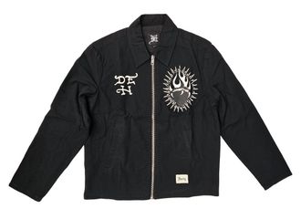 Ed Hardy Mens Dg Skull Workwear Jacket In Black