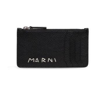 Marni Wallets & Cardholders, male, Black, Size: ONE SIZE Leather Card Holder