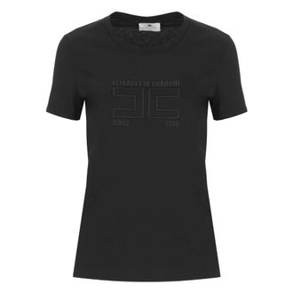 Elisabetta Franchi T-Shirts, female, Black, Size: XS Logo T-shirt