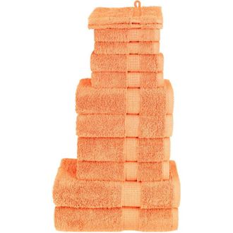 vidaXL Vidaxl Juego De Toallas Premium Solund 12 Unidades Naranja 600 Gsm