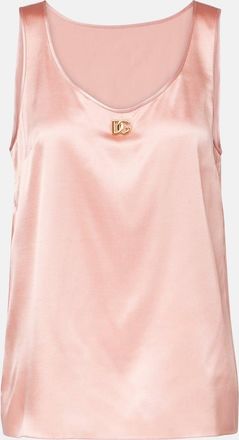 Dolce & Gabbana Top DG in raso di misto seta