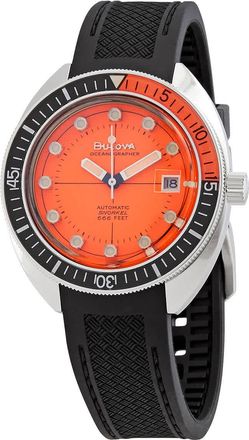 Bulova Devil Diver Automatic Orange Dial Mens Watch 96B350