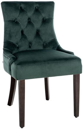 Clp Silla De Comedor Aberdeen En Terciopelo Verde Oscuro Antiguo