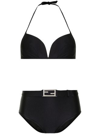 Fendi Bikini met FF-logo - Zwart