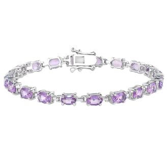 Diamond2Deal 925 Sterling Siilver Amethyst Tennis Bracelet 7.25