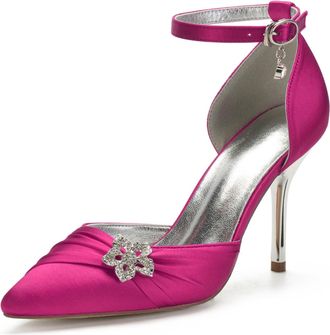 Miyoopark Womens Wedding Dress Shoes Stiletto High Heel Occasions Pumps M524 Rose UK 8.5