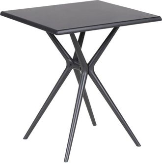 Beliani Beliani - Minimalistic Garden Table Plastic Fibreglass 70 x 70 cm Square Outdoor Furniture Black Piave