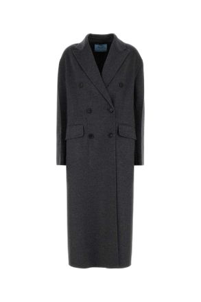 Prada Womens Dark Grey Wool Blend Coat - Size EU 38 (Womens)
