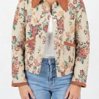 So Me Flora Avenue Jacket In Brown Multi