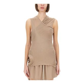 Rick Owens Sleeveless Tops, female, Beige, Size: XS Hollywood Banana Top
