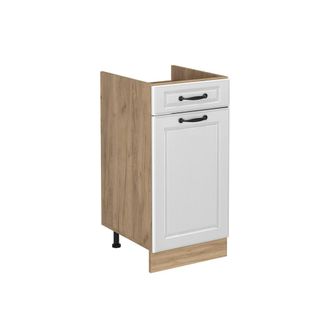 Vicco Mueble Bajo De Cocina R-line, Blanco Casa De Campo/roble Dorado, 40 Cm Sin Encimera, Vicco