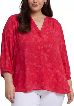 NYDJ Pintuck Blouse In Valencia