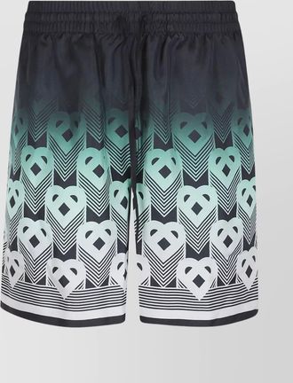 Casablanca knee length graphic print drawstring shorts