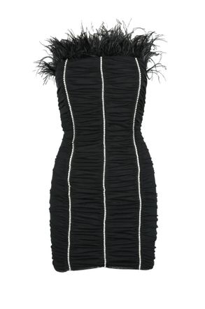 Patrizia Pepe Strapless Mini Dress with Ruched Detailing