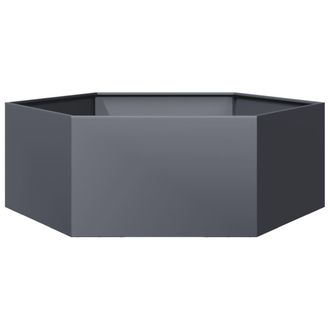 vidaXL Jardinera Hexagonal Acero Gris Antracita 138x120x45 Cm Vidaxl