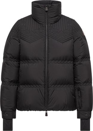 Moncler Moncler Anglins Leaf Embroidered Hooded Insulated Ski Jacket, Women, Black, Size: 0