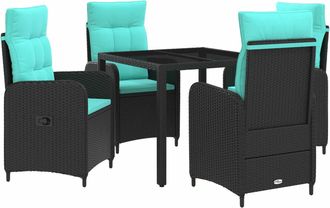 vidaXL Juego De Comedor Para Exteriores 5 Uds. Rat&aacute;n Sint&eacute;tico Vidaxl