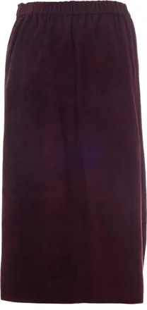 Max Mara Womens Skirt Gazza Dark Red Lamb Suede