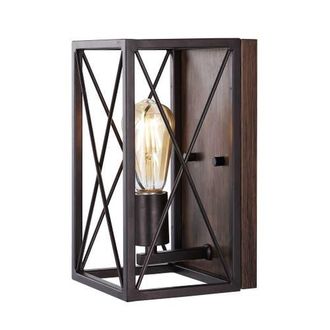 Jonathan Y Designs Norris 1-Light Farmhouse Rustic Iron LED Sconce in Oil Rubbed Bronze at Nordstrom