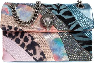 Kurt Geiger Borsa a spalla con design patchwork - Rosa